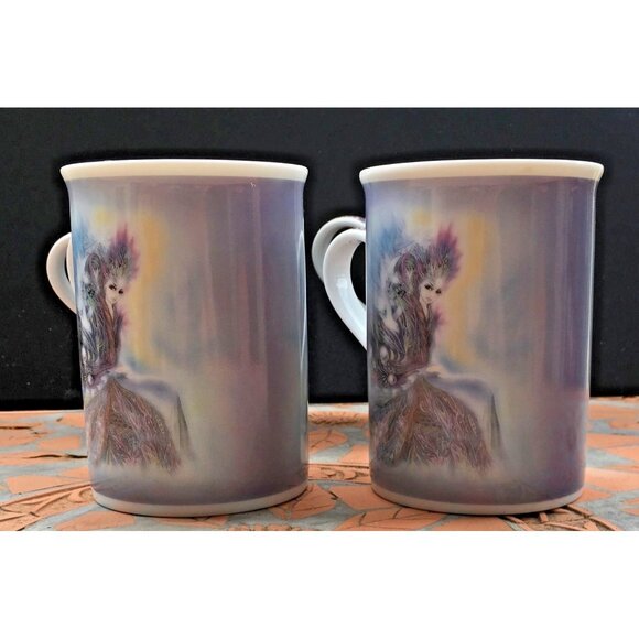 Christl Vogl Fairy Coffee Mug Tea Cup Set Of 4 Valerie Pfeiffer Fantasy Mythical - Picture 1 of 4